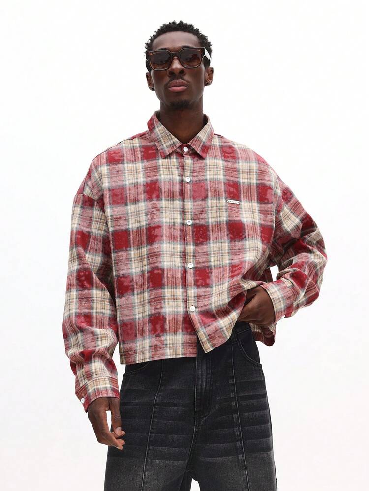 Oversized Plaid Button Up Flannel Shirt