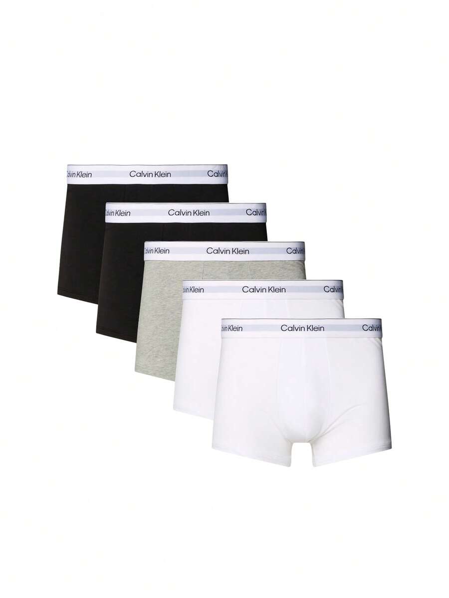 Calvin Klein 5 paquete Men's Boxers - Negro, blanco, beige - Ver 1