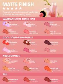 SHEGLAM Color Bloom Liquid Blush Matte Finish-Love Cake Gel Cream Blush Long Lasting Non-Fading Highly Pigmented Lightweight Long Wear Smooth Blusher Pink Brown Blush Rare Brand Beauty Makeup Face Paint Cosmetic For Women Girls Perfect For Fall Winter Ideal For Y2K Fancy Fashion Suitable For Birthday Christmas Present Party Ready Best Color - Love Cake - View 5