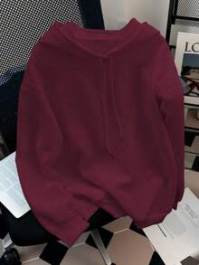 GlowEve بلوزة كاجوال للنساء بلون أحادي، متعددة الاستخدامات للخريف - عنابي اللون - مشاهدة 1