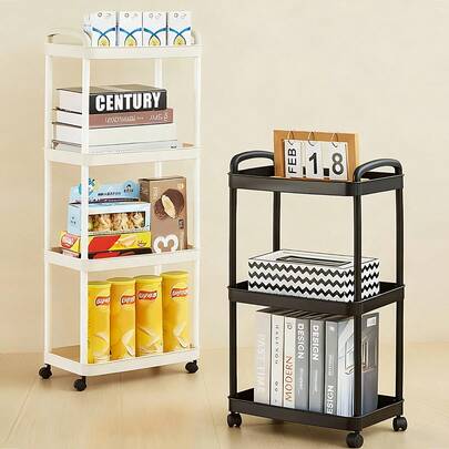1 Kệ lưu trữ di động nhiều tầng có bánh xe, xe đẩy tay đa chức năng, kệ đựng đồ chơi trẻ em, giá sách tối giản, kệ đựng đồ ăn nhẹ, kệ đựng mỹ phẩm trên bàn trang điểm, kệ đựng dụng cụ nhà bếp, xe đẩy phục vụ bằng nhựa đa chức năng, thích hợp cho phòng tắm, nhà bếp, phòng khách và phòng học, thích hợp cho việc lưu trữ và trang trí nhà cửa.