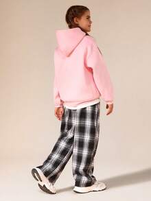SUMWON Wide Leg Plaid Check Pants For Girls Casual School Palazzo Trousers With Drawstring Waist - Multicolor - View 4