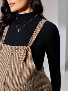 MaterniWear 孕妇纯色简约休闲连体裤 - 棕色 - 查看 7