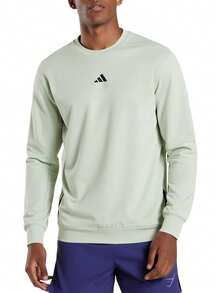 Adidas Men's Crew Sweatshirt Silver Green - Light Grey - View 1