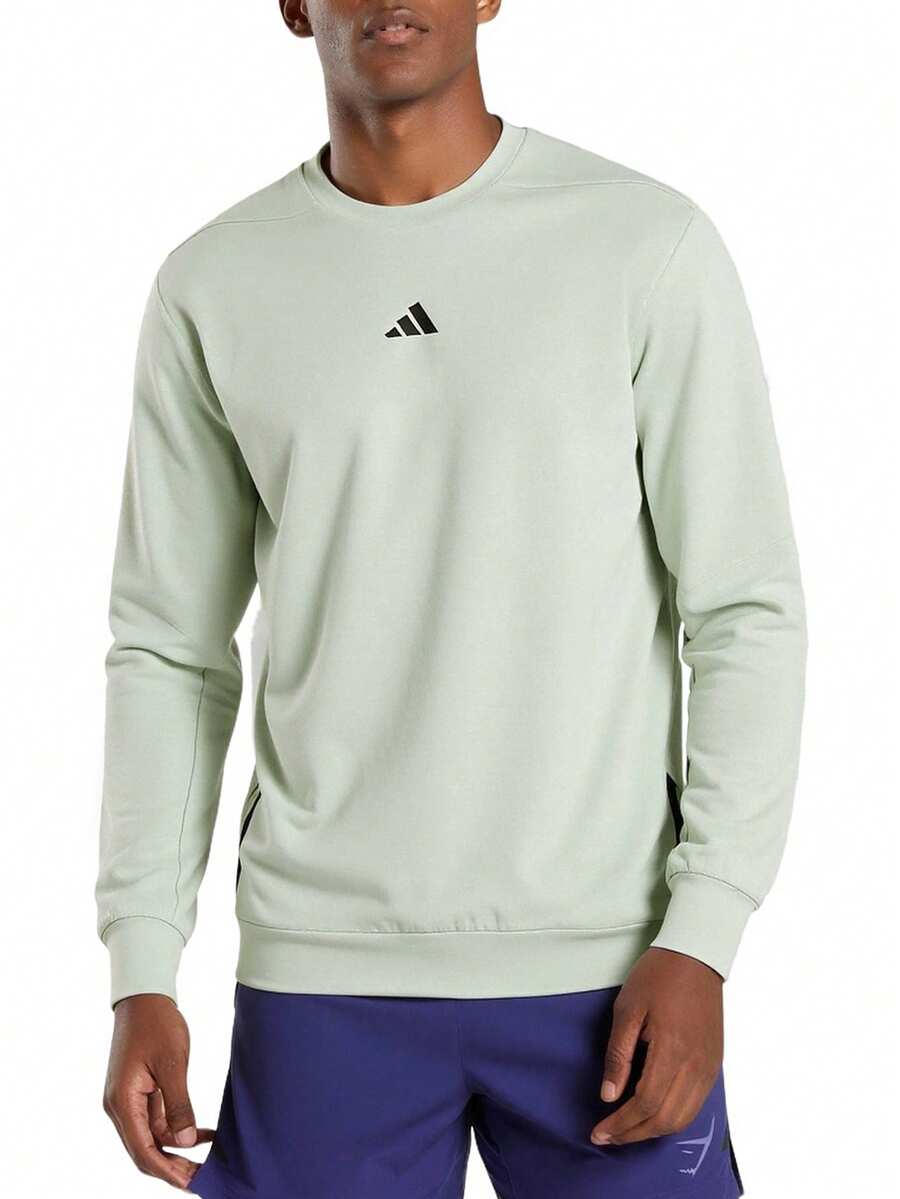 Adidas Men's Crew Sweatshirt Silver Green - Light Grey - View 1