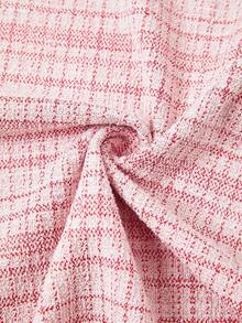 Ellevyn 大码优雅派对纯色上衣和格子连衣裙两件套 - 粉色 - 查看 9