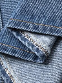 Livesso Women's Casual Denim Jacket And Skirt Set, Autumn - Blue - View 7