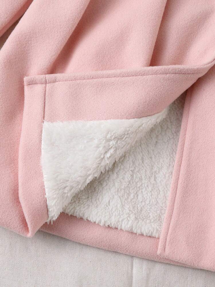 Souflis Baby Girlgoing Out Outfits 6Months-3Years Winter Outwear For Girl Casual Daily Style Coat ,Long Sleeve Bowknot Decorating Thicker And Warmer Button Jacket - Pink - View 7