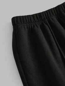 SHEIN 少女连帽衫和运动衫套装（黑白） - 黑與白 - 查看 3