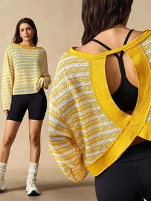 VARSIVA Outdoor Casual Loose Long Sleeve Women Sports Tees - Multicolor - View 1