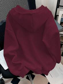 GlowEve بلوزة كاجوال للنساء بلون أحادي، متعددة الاستخدامات للخريف - عنابي اللون - مشاهدة 2