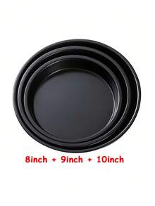 1个/3个/4个 6-10英寸黑色碳钢圆形披萨烤盘 隔热微波炉蛋糕烤盘 饼干托盘 厨房餐厅家用烘焙工具必备 - 彩色 - 查看 13