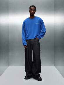 PLAYBOY X SUMWON Áo nỉ dáng croptop tay dài in logo chú thỏ ở mặt sau cho phong cách dạo phố thường ngày - Màu xanh lam - Xem 3