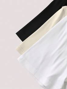 SHEIN 大码女式纯色V领短袖休闲百搭T恤 - 彩色 - 查看 5