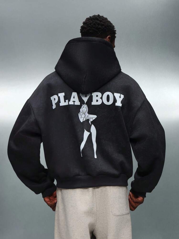 PLAYBOY X SUMWON Oversized Pullover Hoodie With Drawstring