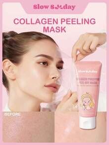 Slow Sunday Collagen Purifying Peel-Off Mask, Face Mask, Black Head Remover, Deep Cleansing, Korean Skincare, Collagen, Sodium Hyaluronate, Purifying Pores & Gently Exfoliates For Smoother, More Radiant Skin, K Beauty, For Winter, Y2K, New Year, For Valentine's Day, Valentines Gift, Valentines Day Gift, Ideal For Party - Dusty Pink - View 1