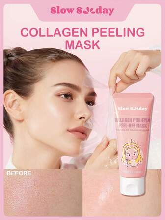 Slow Sunday Collagen Purifying Peel-Off Mask, Face Mask, Black Head Remover, Deep Cleansing, Korean Skincare, Collagen, Sodium Hyaluronate, Purifying Pores & Gently Exfoliates For Smoother, More Radiant Skin, K Beauty, For Winter, Y2K, For Thanksgiving, Christmas, New Year, Christmas Gifts, Thank You Gift