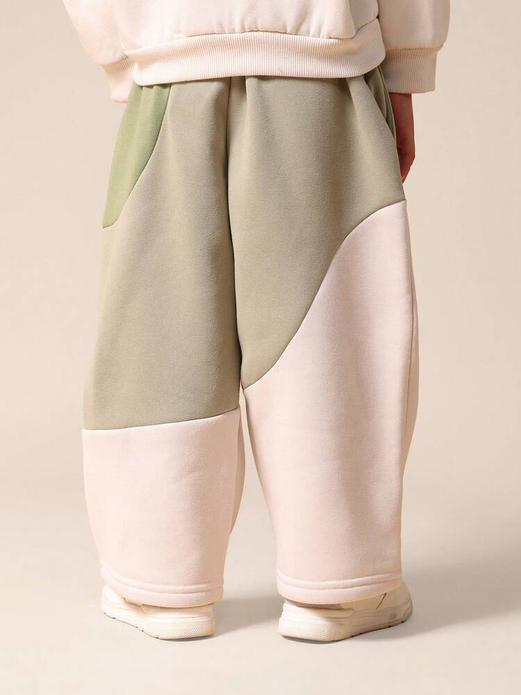 Pantaloni della tuta con coulisse a blocchi di colore e tasche laterali