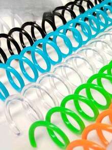 (1 Piece/Pack) 30Pcs Plastic Colorful Coil Binding Rings, PVC Binding Coils Suitable For A4, A5, B5 Books, Notebooks, Binders, Back To School Supplies Back To School,Back To School,School Supplies - Multicolor - View 1