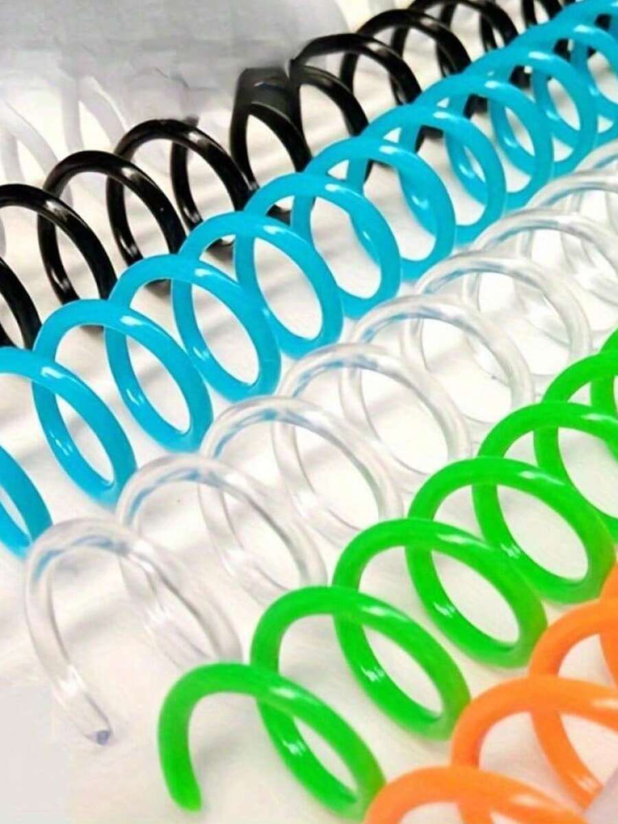 (1 Piece/Pack) 30Pcs Plastic Colorful Coil Binding Rings, PVC Binding Coils Suitable For A4, A5, B5 Books, Notebooks, Binders, Back To School Supplies Back To School,Back To School,School Supplies - Multicolor - View 1