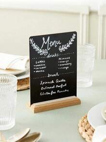 1/2套迷你黑板标牌带支架，带支架桌卡，小型黑板，适用于餐桌装饰、婚礼、生日派对、桌号、食品标签、留言板标牌和活动装饰、餐厅食品展示、留言板、小型企业、婚礼、宴会、咖啡店、毕业典礼、开放式酒吧标牌带支架