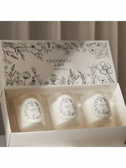 3支/盒创意沙杯蜡烛盒，香氛蜡烛，采用天然大豆蜡制成，多种香型可供选择。纯天然植物香氛，花果香调，适合送给女朋友、作为礼物、母亲节礼物。