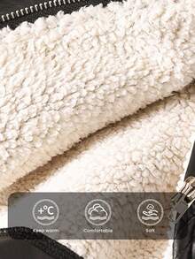 CosyJoli 大码休闲摩托车夹克，PU 皮革和毛皮衬里，黑色外套短款皮夹克女士秋冬服装