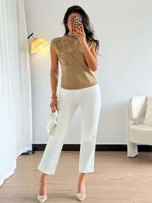 Áo len cổ tròn thêu thủ công thanh lịch dành cho nữ, thiết kế thời trang và đa năng, phù hợp cho các buổi hẹn hò, tiệc tùng và tiệc tùng vào đầu mùa thu - Nhiều màu - Xem 5