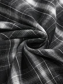 Modmama Set de 2 piezas de maternidad: Mono casual sólido y camisa a cuadros - Multicolor - Ver 5