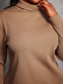 SHEIN SXY Plus Size Women's All-Match Knitted Pullover, Versatile Layering Top For Autumn/Winter