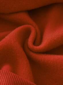 SHEIN LUNE Casual Minimalist Printed Pattern Crew Neck Loose Fit Thick Sweatshirt For Women, Suitable For Autumn/Winter, Red, Merry Christmas Graphic