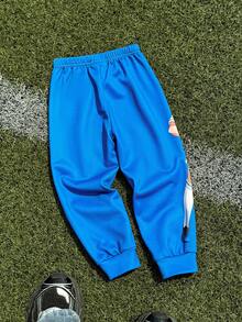 Captain Tsubasa X SHEIN Young Boy Minimalist Sports Casual Cartoon Figure Graphic Elastic Waist Sweatpants - Blue - View 2