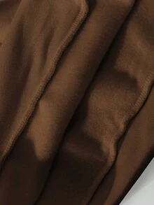 Manfinity Homme Bộ đồ nỉ có mũ trùm đầu dành cho nam, họa tiết đầu hươu, phong cách thường ngày, phù hợp để đi làm hàng ngày, trang phục mùa thu/đông - Cà phê nâu - Xem 6