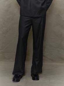 Musero Straight Leg Tailored Smart Style Trouser Pant Suit Bottoms Only SPRING SUMMER Smartwear - Dark Grey - View 2