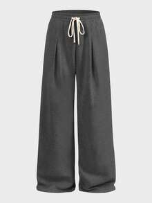 EASEVO Plus Size Men's Long Gray Knit Casual Sweatpants - Dark Grey - View 3