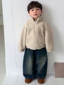 DAZY Baby Boy Fleece Casual Loose Long Sleeve Sweatshirt