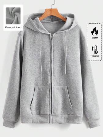 Prep Men's Zip Front Pocket Thermal Lined Hoodie Sweatshirt, Autumn/Winter