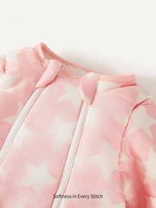 Cozy Pixies 1-Pack Of Thickened, Long-Sleeved Baby Sleeping Bag With Pink Star Print. - Pink - View 7