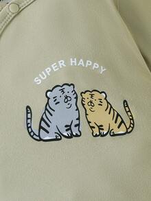 SHEIN Vintaside Kids 2件套可爱动物印花连体衣，秋季