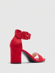 CUCCOO BIZCHIC 时尚百搭优雅简约高跟凉鞋，圣诞节必备 - 紅色 - 查看 9