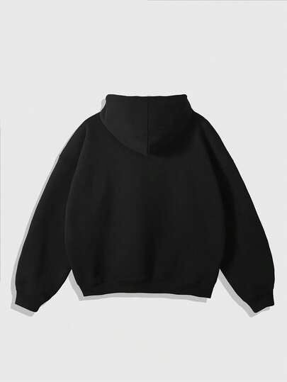 Prep Men's Casual Loose Fit Contrast Color Long Sleeve Hoodie, Versatile For Daily Wear