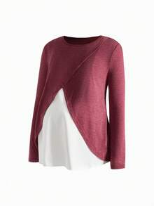 SHEIN 休闲宽松长袖哺乳上衣 - 彩色 - 查看 16