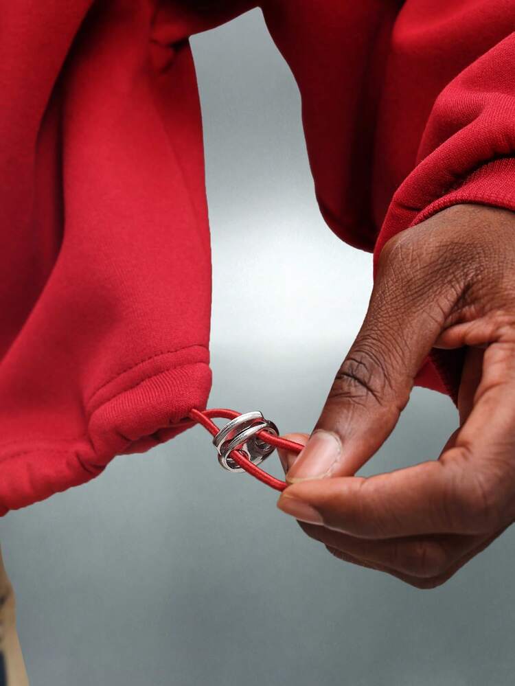 PLAYBOY X SUMWON Cropped Hoodie With Drawstring And Striped Sleeves