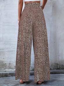 Breezaya All-Over Print High Waist Casual Versatile Wide Leg Pants
