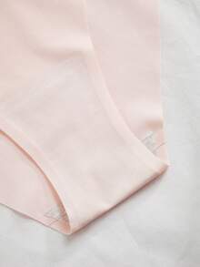 Plus Size Comfortable Letter Waistband Contrast Color Seamless Panties - Pink - View 3
