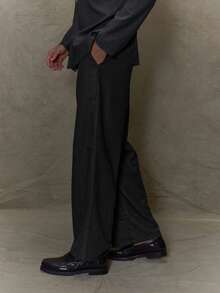 Musero Straight Leg Tailored Smart Style Trouser Pant Suit Bottoms Only SPRING SUMMER Smartwear - Dark Grey - View 3