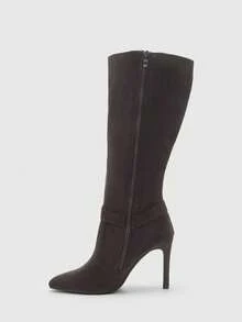 CUCCOO BIZCHIC High-Quality Brown Suede Buckle Commuter Ankle Boots, Pointed Toe Slim Heel Elegant Women's Boots, Fashionable Versatile New Tall Boots, Showcasing Feminine Charm And Elegant - Brown - View 10