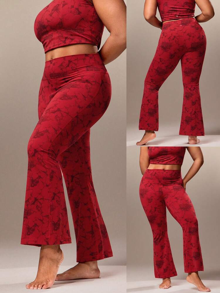 28'' FeatherFit™ Plus Size Petite High-Rise Waist Flare Leggings Low Impact Yoga Pilates Daily