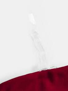 Girlism 少女露肩褶饰 A 字长裙，红色 - 紅色 - 查看 4