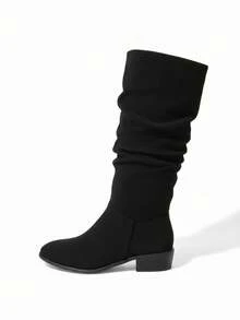Styleloop 女士休闲时尚百搭日常简约粗跟踝靴，适合万圣节、圣诞节、秋季穿搭、牛仔风、狩猎风、度假、旅行等场合。 - 黑色 - 查看 7